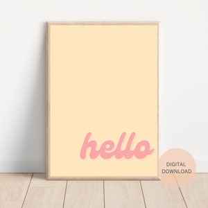 Hello Poster - Hello Print Art - Hello Yellow - Digital Wall Art - Wall Art - Office Decor - Home Wall Hangings