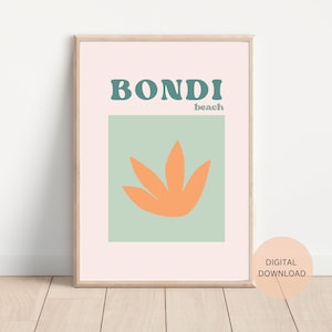 Bondi Beach Poster - Bondi Beach Print - Bondi Beach Wall Art -  Aesthetic Wall Decor - Matisse Style Wall Art - Travel Poster - Bondi Beach
