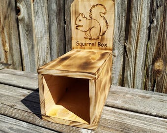 Squirrel Box Feeder/ Handmade Squirrel Feeder