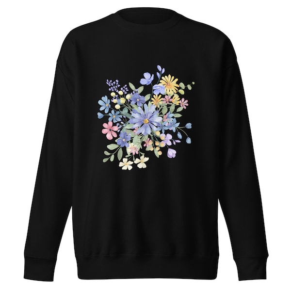 Unisex Premium Sweatshirt,Wildflower Tshirt, Wild Flowers Shirt, Floral Tshirt, Flower Shirt