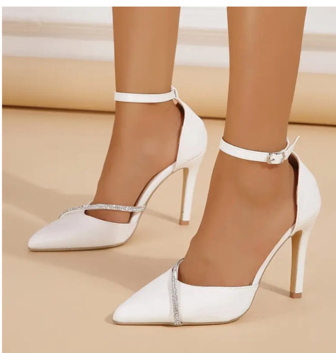 Wedding Dream Silver Bridal Shoes With Ribbon, Glitter Elegant Block