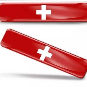 Aufkleber Auto Schweizer flagge in stern und benutzerdefiniertem -  TenStickers