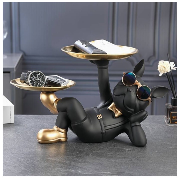 Dekofigur Französische Bulldogge Hund Tier-Figur Dekohund Deko-Artikel  Skulptur kaufen bei
