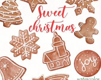 Gingerbread Cookies Clipart: Christmas PNG Graphics (Digital Download)