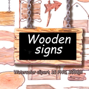 Rebanada de madera de acuarela png Clipart, letreros de madera, tablones de madera, letreros, citas, pintados a mano, elementos de bricolaje, descarga digital de bord de madera.