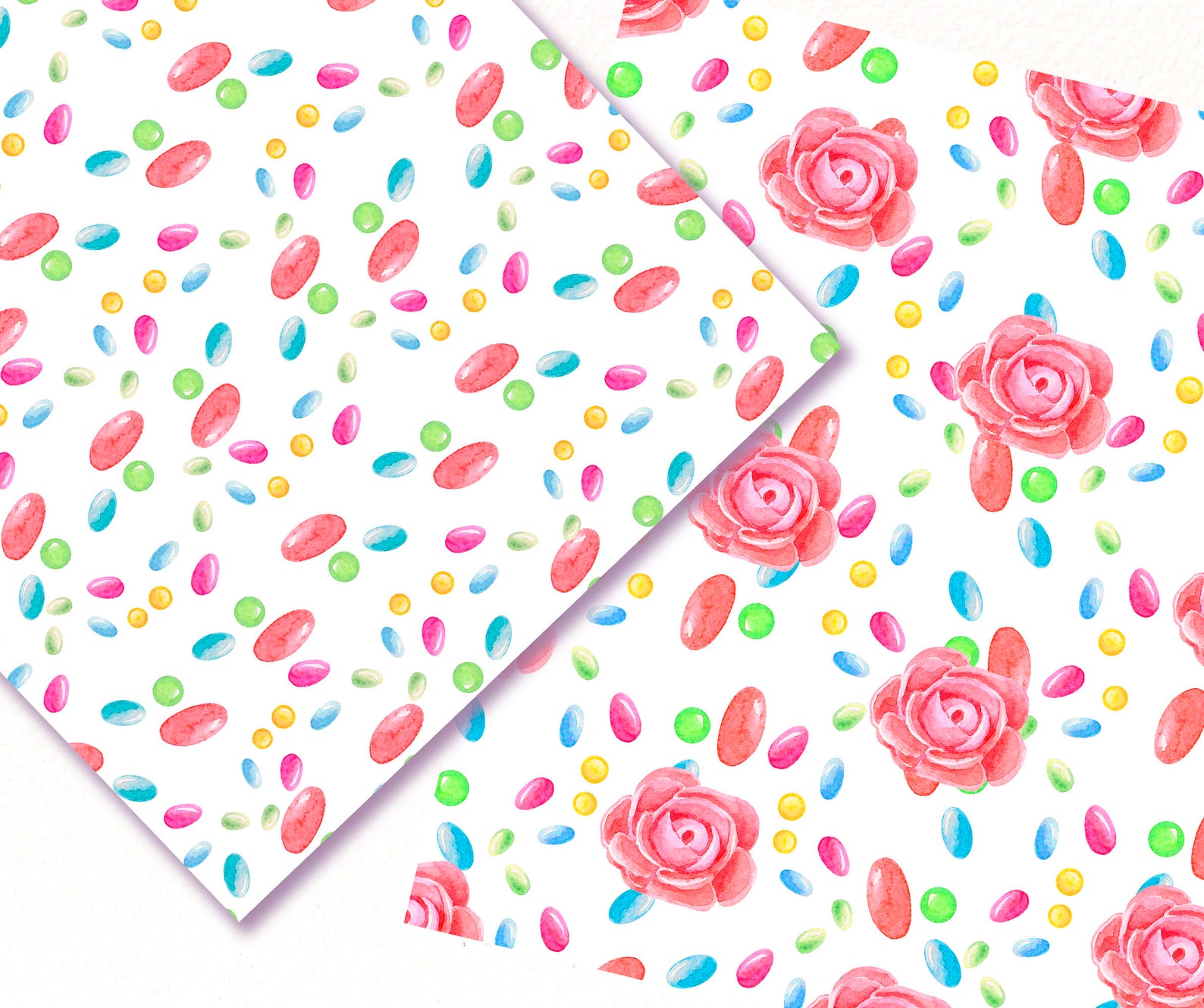 Bakery Digital Paper, Sweet Seamless Pattern, Watercolor Cupcake With ...
