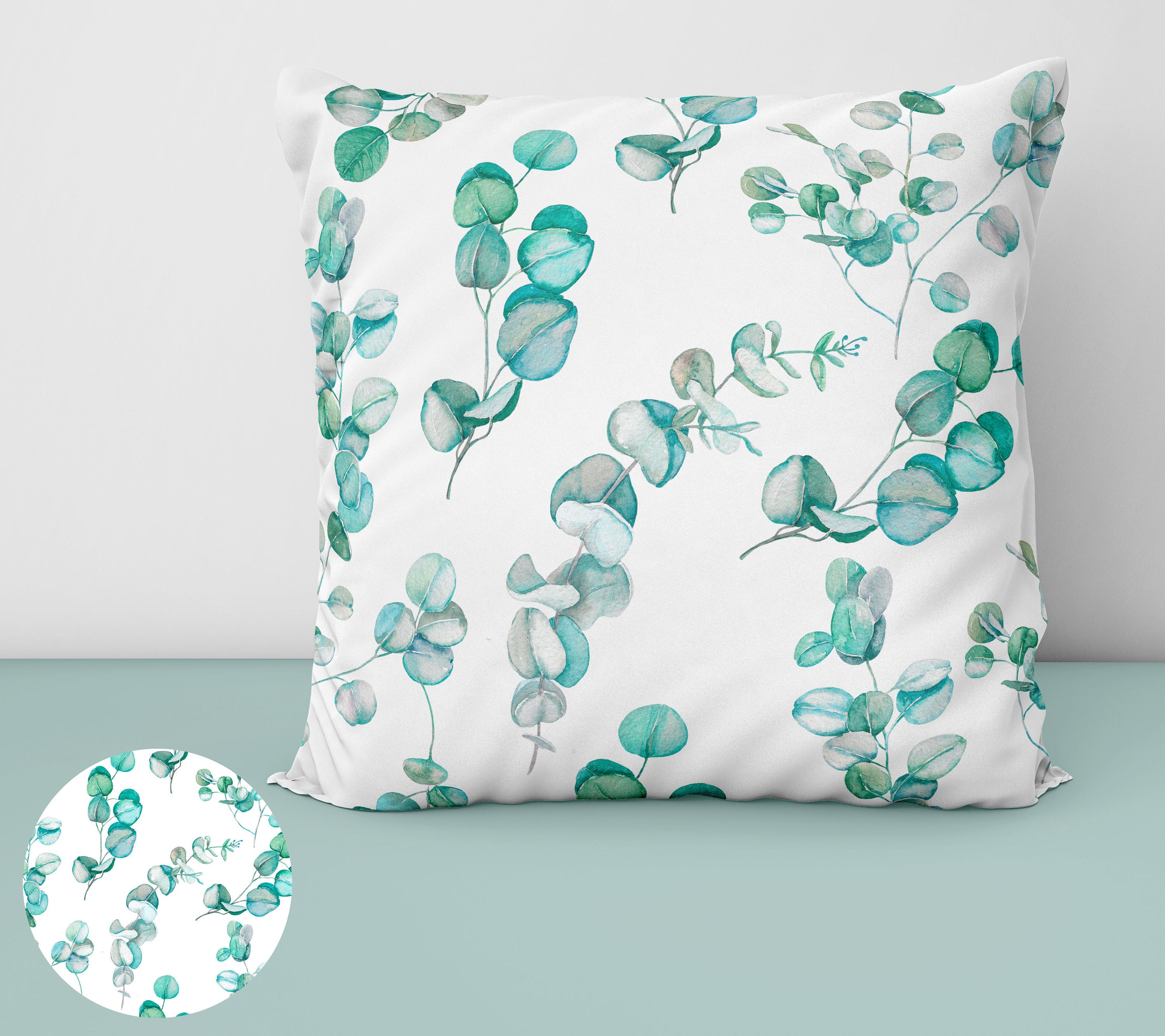 Watercolor Eucalyptus Digital Paper: Floral Seamless Pattern (digital ...
