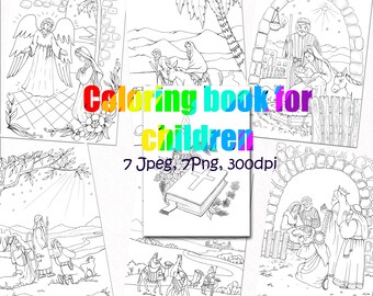 Nativity Christmas Coloring Pages: Printable Clip Art Book (Digital)
