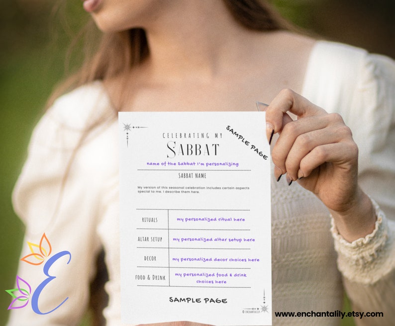 Savoring Rituals Worksheet Printable * Sabbat Seasons Celebrations Guide & Workbook - Book of ...