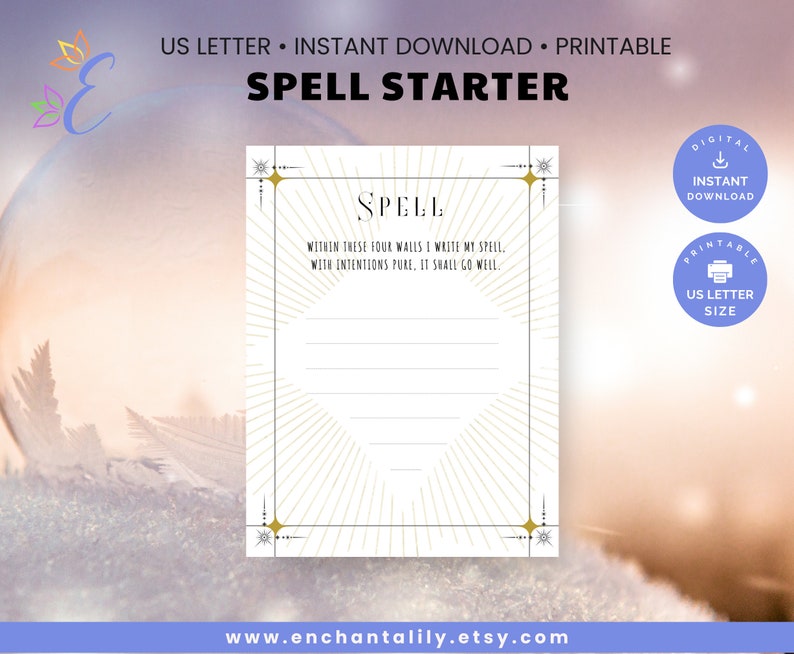 Printable * Spell Starter - DIY, Break Your Spell Block, Ink Saver ...