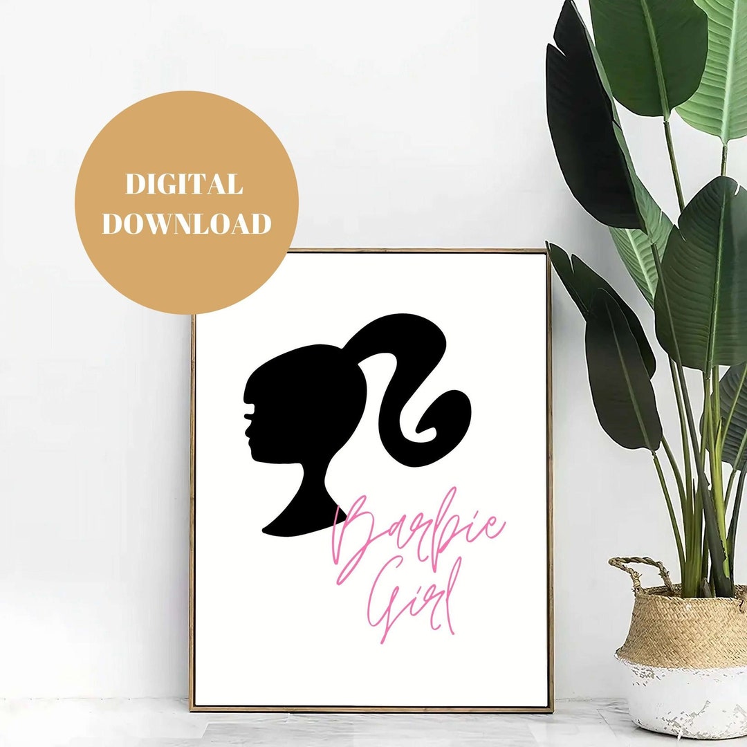 Barbie Girl Wall Art Print/ Barbie Wall Art Black and White/ - Etsy