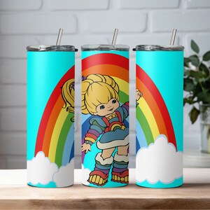 Rainbow tumbler, rainbow cartoon, 80's baby, tumbler, gift, cup