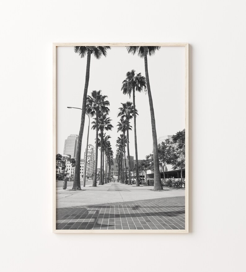 Long Beach Black and White Print Set of 3, Long Beach Travel Poster