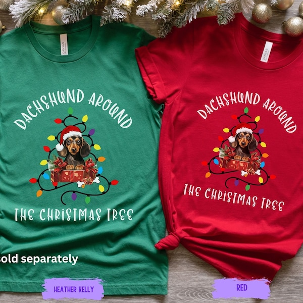 Dachshund Shirt, Dachshund Christmas, Matching T-Shirts, Cute Dachshund Mom Tee, Christmas Shirt, Dachshund Owner Gift, Weiner Dog Gifts