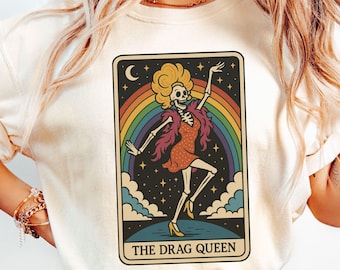 Comfort Colors Drag Queen Tarot Card T-Shirt: LGBTQ Pride Tee