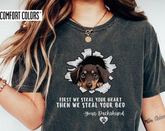 Dachshund Mom Comfort Colors T-Shirt, Doxie Dog Lover Tee
