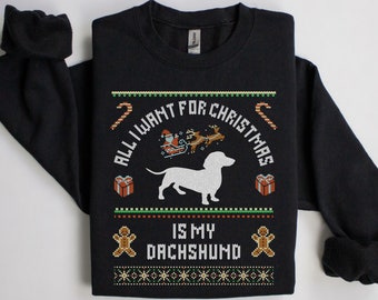 Dachshund Ugly Christmas Sweatshirt, Dachshund Mom Shirt, Dachshund Gift for Women, Dog Lover Gift, Doxie Mama Sweater, Weiner Dog Gifts