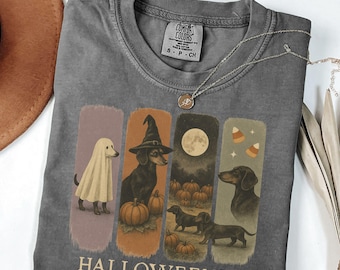 Dachshund Halloween Shirt, Comfort Colors Halloweenie Tshirt, Wiener Dog Mom Fall Tee