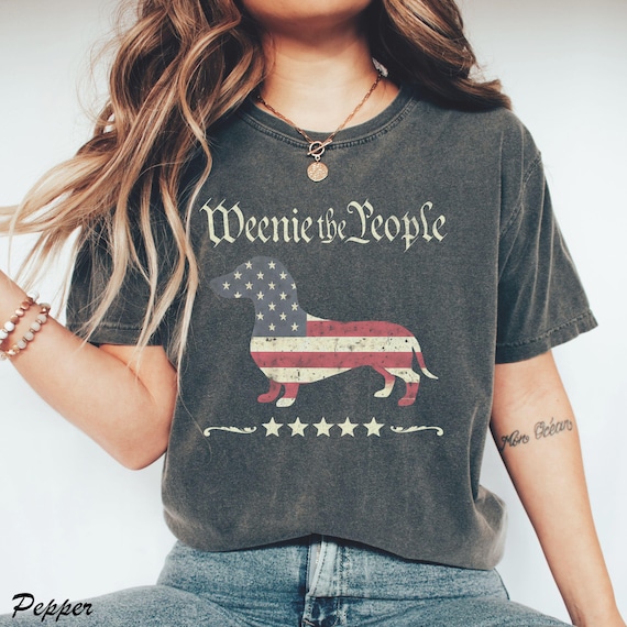 Dachshund 4th of July Comfort Colors Tee: Patriotic Weenie Dog Shirt