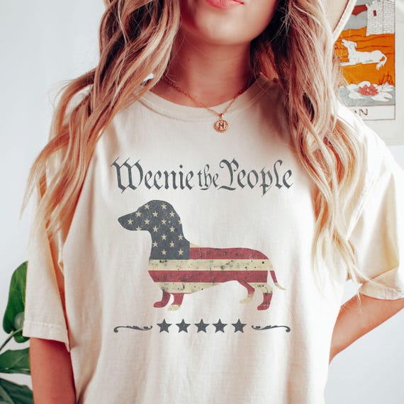 Dachshund 4th of July Comfort Colors Tee: Patriotic Weenie Dog Shirt