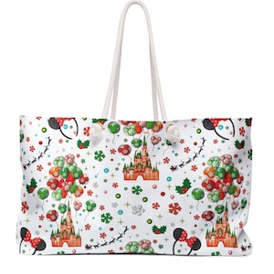 Whimsical Disney Park Christmas Charming Christmas Travel Tote Disney Park Wonderland Magical Holiday Disney Weekender