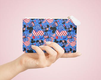 Disney Patriotic Mini Clutch Patriotic Mickey Head Purse Summer Party Gift Fun Red White and Blue Clutch