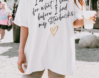 Retro Coffee Lover Tee PNG: Funny Starbucks Shirt Design