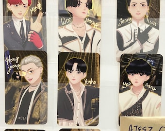 ATEEZ ATINY fanart Kpop photocard tarjetas fotográficas PC PC Hongjoong Jongho San Wooyoung Yeosang Yunho Mingi Seonghwa merch fanmerch art cards