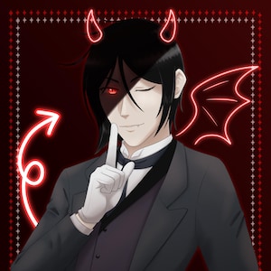 Black Butler Kuroshitsuji 黒執事 Sebastian Michaelis anime manga fanart print prints poster posters