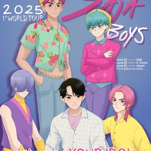 KPop Demon Hunters Saja Boys fanart print Jinu Baby Mystery Abby Abs Romance prints KDH Soda Pop world tour poster