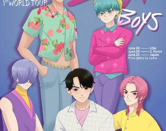KPop Dämonenjäger Saja Boys Fanart Druck Jinu Baby Mystery Abby Abs Romance druckt KDH Soda Pop World Tour Poster