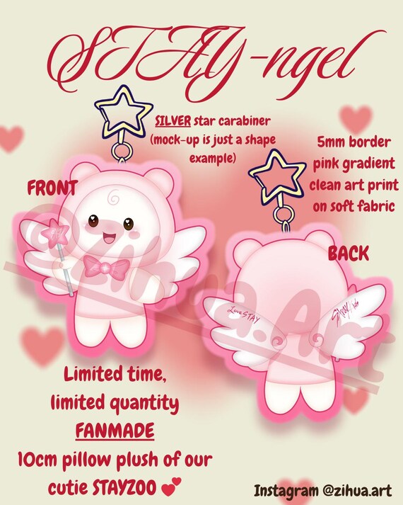 Stray Kids SKZ Staylight Stay-ngel Pillow Plush Keychain 6th Fan