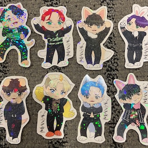 Kpop Stray Kids SKZ skzoo ODDINARY Maniac Holographische Aufkleber fanart fan merch Felix Bang Chan Changbin Seungmin Hyunjin Lee Wissen IN Han