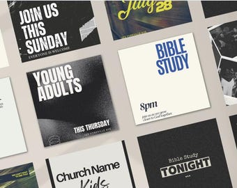 Church Social Media Templates | Canva Editable Graphics (Digital Download)