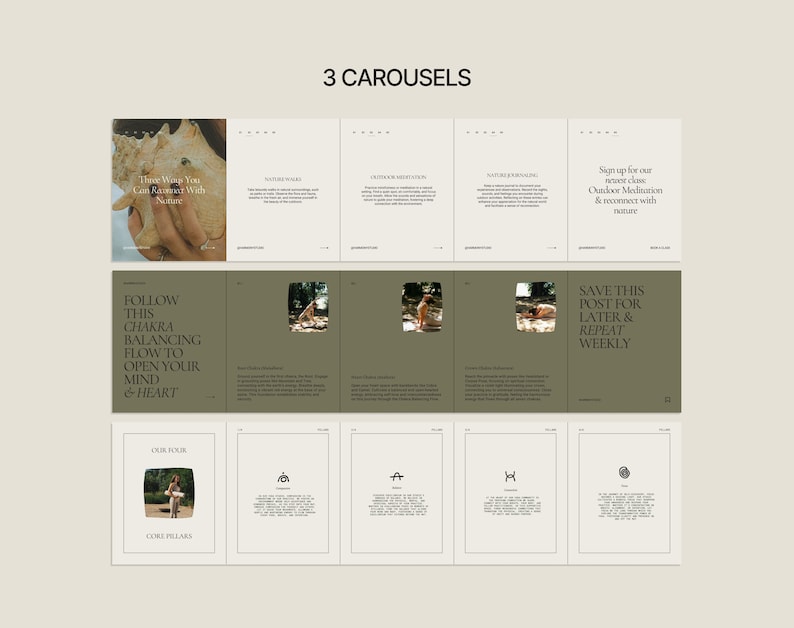 Yoga Studio Instagram Canva Templates | Pilates Social Media Kit ...