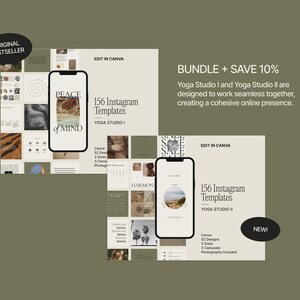 Yoga Studio Instagram Canva Templates | Pilates Social Media Kit ...