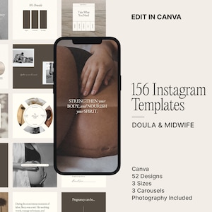 Doula Instagram Templates Hebamme Canva Template Doula Social Media Template Geburtscoach Instagram Neutral Schwangerschaft Coach Instagram Post