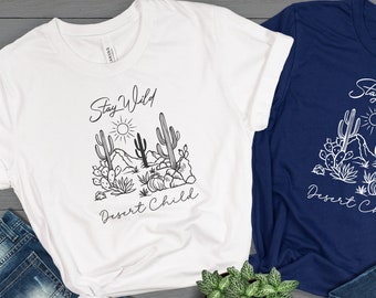 Stay Wild Desert-kindershirt, cactuswesternshirt, T-shirt met print