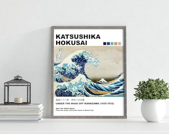 The Great Wave Off Kanagawa Poster, Japan Print, Hokusai Print, Japanese Wave, The Great Wave Modern Print, Exhibition Poster, Reproduction