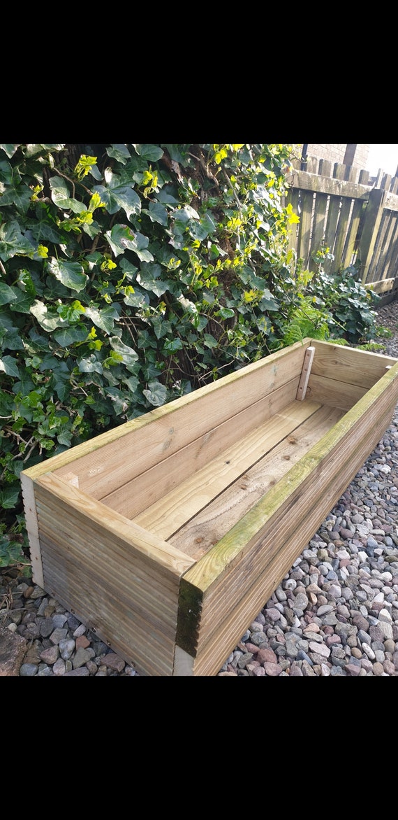 Large Wooden Garden Planter - 120cmx 36.5cm X 24.5cm - Etsy UK