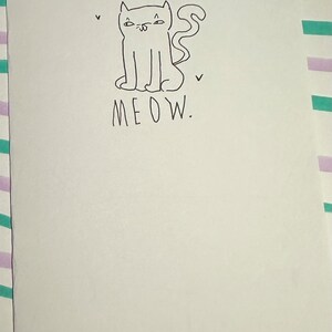 Cartão de gato desenhado à mão