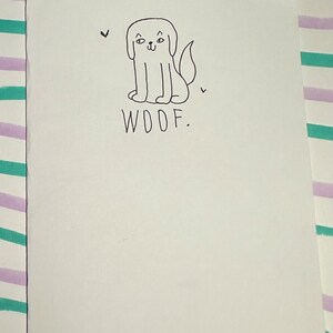 Cartão de cachorro desenhado à mão