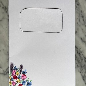 Cartão desenhado à mão com lindas flores!
