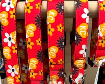 Kansas City Red Daisy Inspired Custom Dog Collar