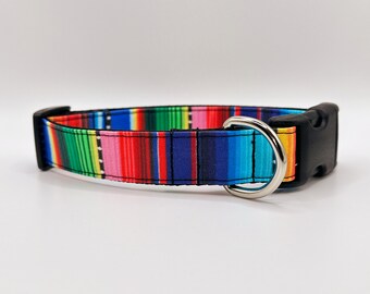 Serape Stripe Custom Dog Collar, Southwestern