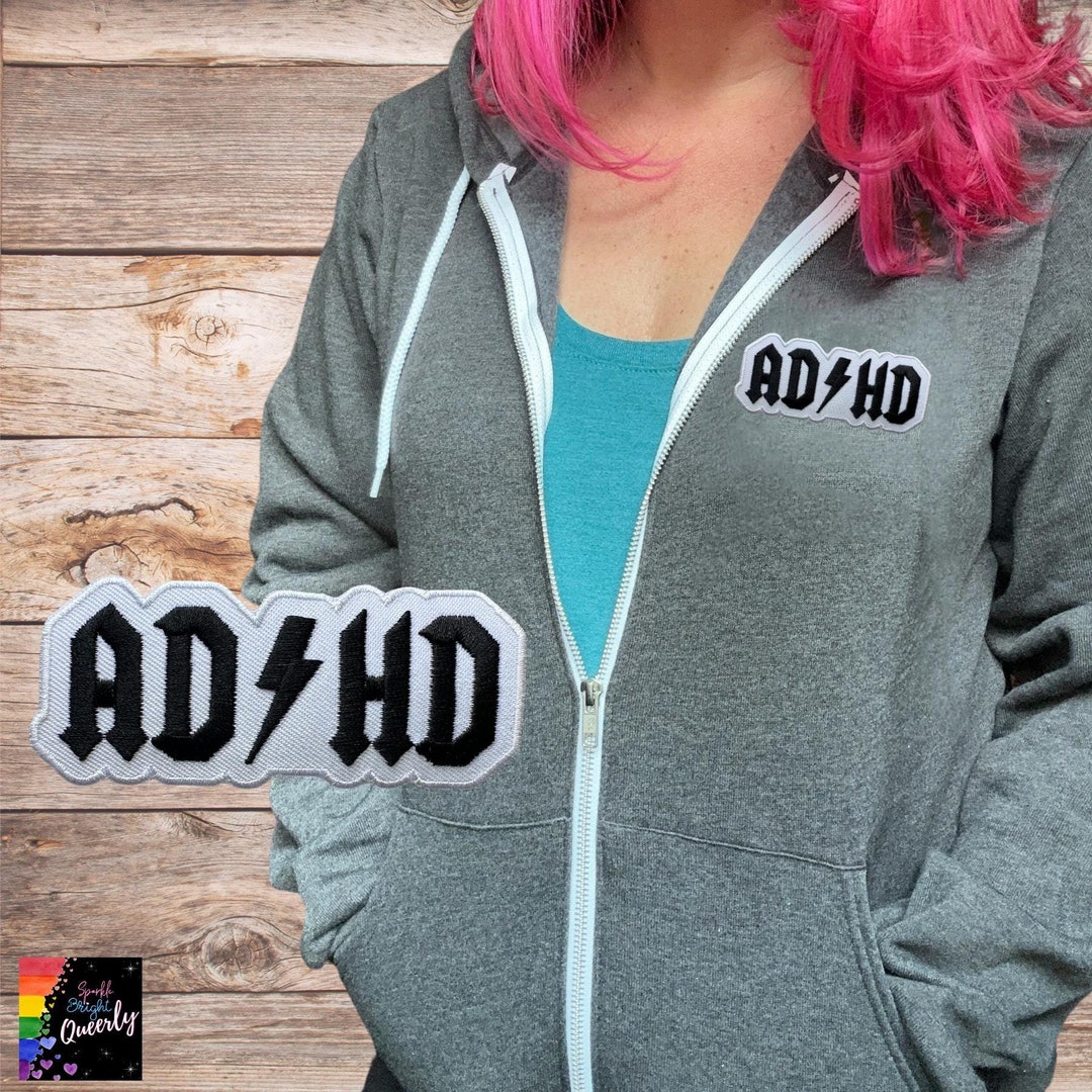 Upcycled ADHD Jacket - ADD Zip-up Hoodie - Neurodivergent Apparel ...