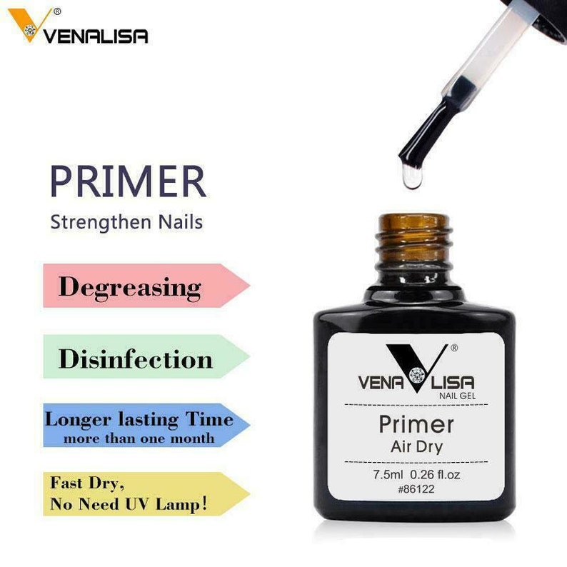 VENALISA Nail Primer, No Wipe Top, Base Coat, Matt top, Nail Gel Polish Soak Off SPECIAL OFFERS V Primer Air Dry