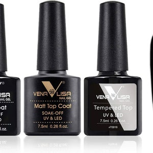 VENALISA Nail Primer, No Wipe Top, Base Coat, Matt top, Nail Gel Polish Soak Off SPECIAL OFFERS Set of three (T+B+M)