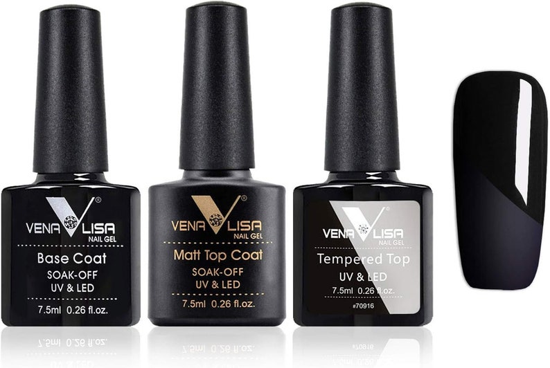 VENALISA Nail Primer, No Wipe Top, Base Coat, Matt top, Nail Gel Polish Soak Off SPECIAL OFFERS Set of three (T+B+M)