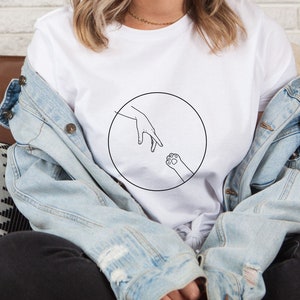 Adam Creation Shirt, Cat Mom Shirt, Minimalist Shirt, Cute Cat Gifts for Cat Mom, Art and Cat Lovers Tee